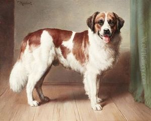 Portrait Of A St. Bernard by Carl Reichert