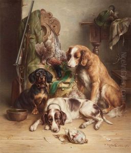 Three Dogs After The Hunt by Carl Reichert