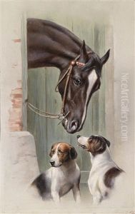 Besuch Im Pferdestall by Carl Reichert