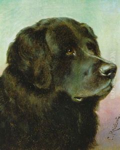 Portrait Eines Neufundlanders by Carl Reichert