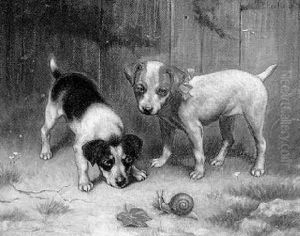 Spielende Hunde by Carl Reichert
