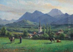 Greyerzer Landschaft by Jean-Joseph Reichlen