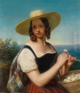 Das Eierlieschen, Portrait Der Augusta Karoline Von Cambridge (1822 -1916) by George Friedrich Reichmann
