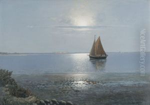 Seestuck Mit Segelboot by Alexander Reich-Staffelstein