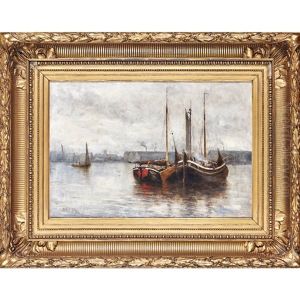 Sailing Barges On A River