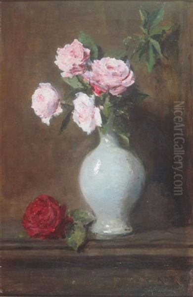 Still Life Of Pink Roses In A Vase - view 1