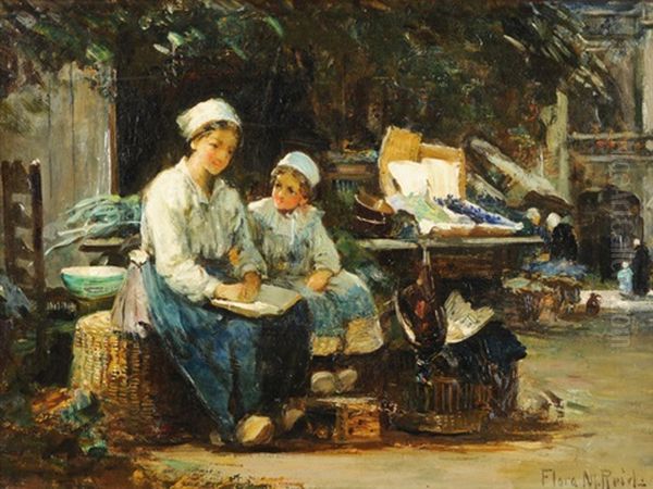 Mutter Und Tochter Am Marktstand - view 1