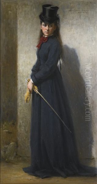 Portrait Of Edith Mary Field, Aged 15, Standing Full-length, In Riding Habit - view 1