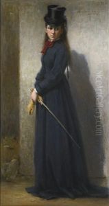 Portrait Of Edith Mary Field, Aged 15, Standing Full-length, In Riding Habit by George, Sir Reid