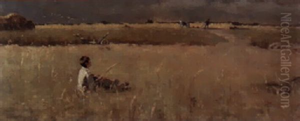 Boy In A Wheat Field - view 1