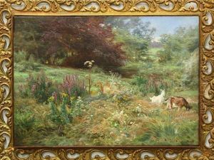 Goats Grazing In A Field by Henri-Arthur Bonnefoy