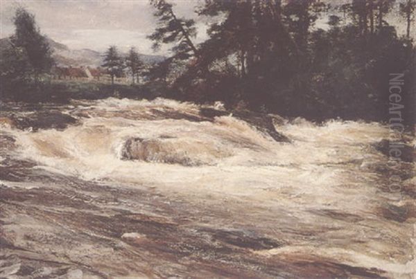 A Spate On The River Dochart - view 1