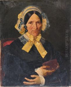 Portrait Of A Lady Wearing Black by Charles Adolphe Bonnegrace
