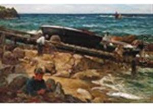 Fishermen And Boys By A Slipway Fishermen And Boys By A Slipway