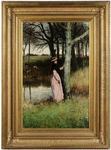 The Village Maiden- The Village Maiden Came To Read Her Own Dear Name by John Robertson Reid