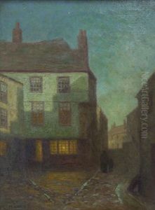 Untitled (evening, Village Street) by Mary Augusta Hiester Reid