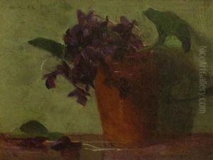 African Violets by Mary Augusta Hiester Reid