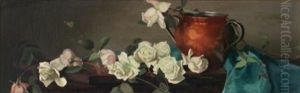 Still Life With Copper Pot And Roses