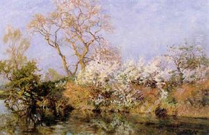 The Riverbank In Spring by Robert Payton Reid