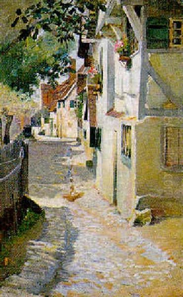 A French Street Scene, Brittany - view 1