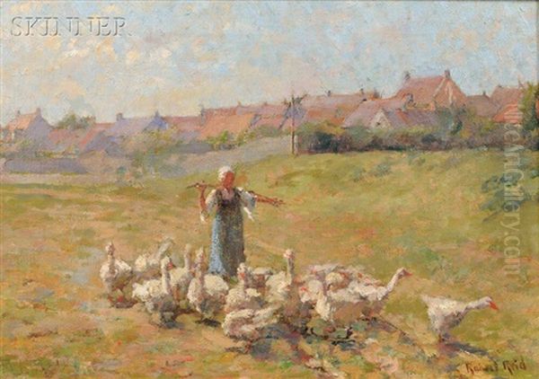 Peasant Girl With Geese - view 1