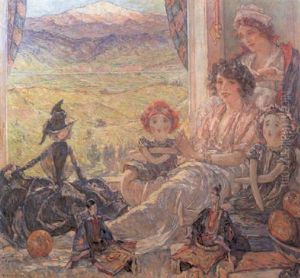 Young Girl With Dolls (miss Marion Wilma Sells)