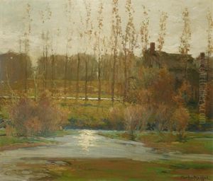 Landscape With House, Trees And Stream by Charles Reiffel