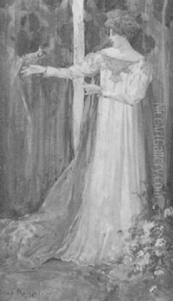 A Lady With Her Parrot - view 1