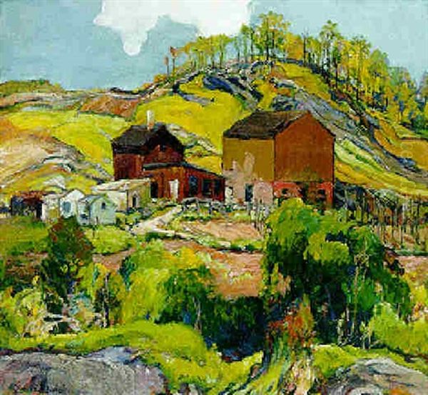 Hilly Landscape With Houses - view 1