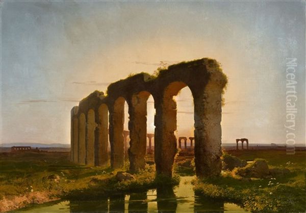 Landscape In The Campania With Ruins Of An Aqueduct - view 1