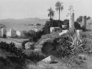 Antike Ruinen Von Karthago Mit Blick Auf Das Mittelmeer by Paul Reiffenstein