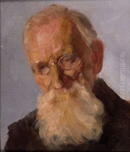 Portraitkopf Eines Bartigen Alten Mannes (+ Sitzender Bartiger Mann Im Wirtshaus, Dd 1919; Verso)
