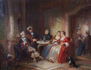 Interieur Anime D'une Compagnie Galante by Henricus Engelbertus Reijntjens