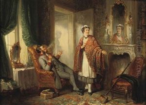 Op De Kamer Van Mevrouw: The Mischievous Servants by Henricus Engelbertus Reijntjens