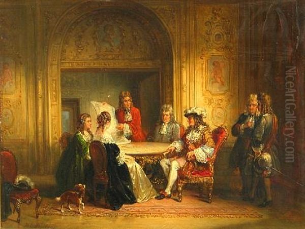 Elegant Figures Around A Table - view 1