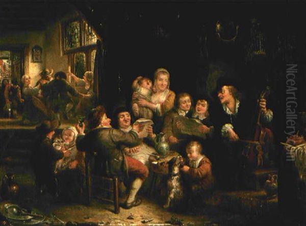 Wirtshausszene Mit Musikanten - view 1