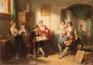 Besuch Im Atelier Des Malers by Henricus Engelbertus Reijntjens