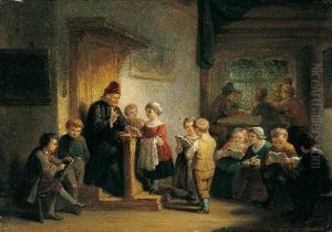 Unterricht In Der Dorfschule by Henricus Engelbertus Reijntjens