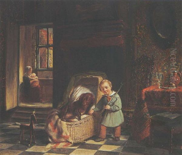 A Child Playing In An Interior - view 1