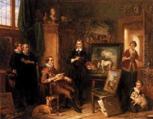The Artist Showing His Work by Henricus Engelbertus Reijntjens