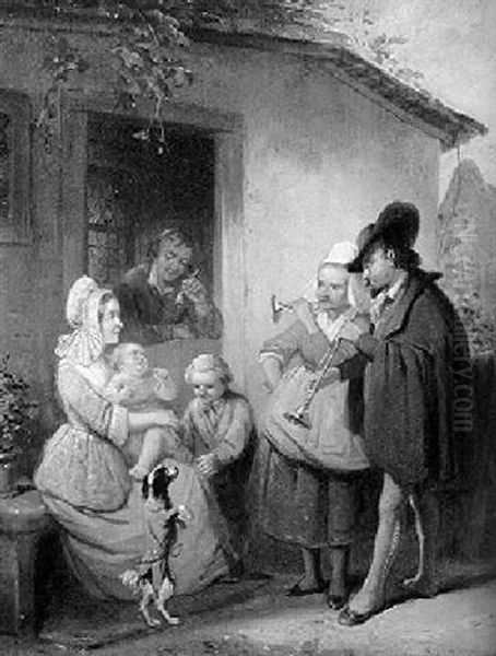 Musicians Outside A Tavern - view 1