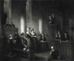 Kircheninterieur by Henricus Engelbertus Reijntjens