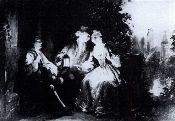 Elegant Figures At Moonlight - view 1