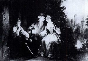 Elegant Figures At Moonlight by Henricus Engelbertus Reijntjens