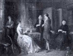 Elegant Figures In An Interior by Henricus Engelbertus Reijntjens