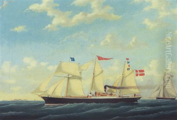 Portraet Af Dampsejleren 'sif' Og Lystkutteren 'elektra', Construeret Af N.f. Hansen, Bygget Af H.l. Hansen - view 1