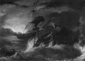 A Frigate In Stormy Seas by George Philip Reinagle