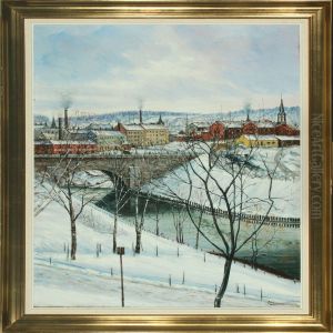 Scenery Withakerselven By Nybroen At Oslo by Christian Bonnesen