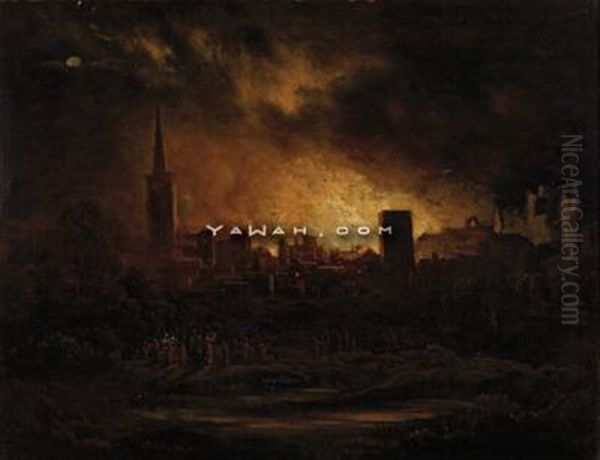 Fire Viewed From The Green Park - view 1