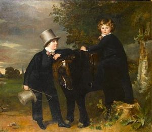 Portrait Of Two Boys With Their Pet Pony, In A Wooded Landscape